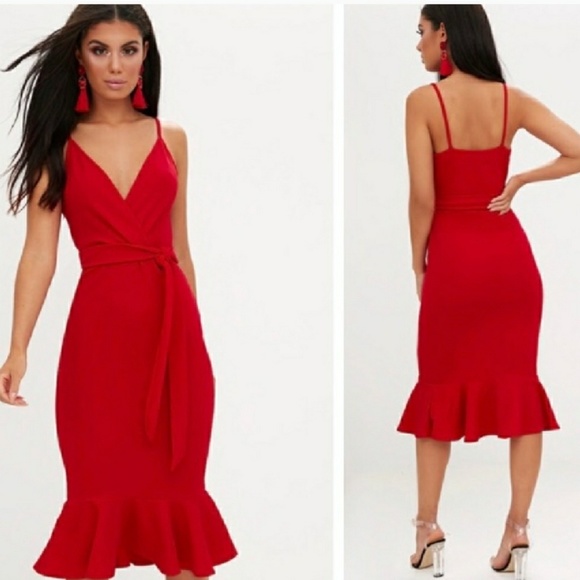 PrettyLittleThing Dresses & Skirts - Red Mermaid Style Dress